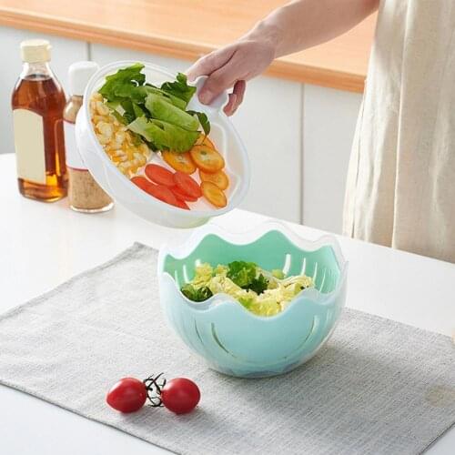 3 in1 Creative Salad Cutter Bowl Fruit Chopper Slicers Multifunction Salad Maker Fruit Vegetable Cutting Kitchen Gadget Cutter