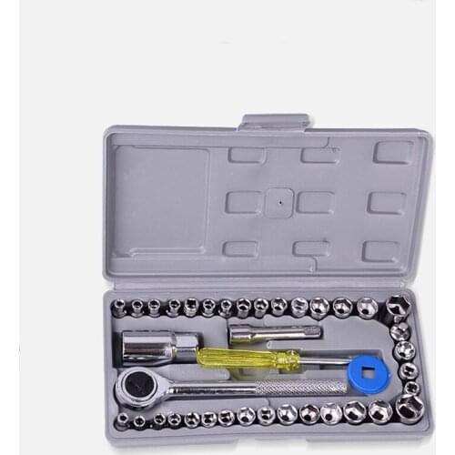 40 Pcs/box Car Repairing Tools Integral Forging Vehicle Mounted Toolbox Chrome Plated Motorcycle Practical Repair Accessories
