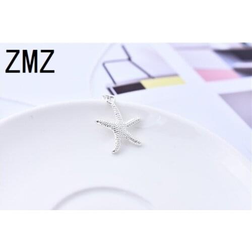 50pcs/lot 2019 Fashion Jewelry Sea Star Pendant Cute Lovely Outdoor Necklace For Women Party Gift For Friends