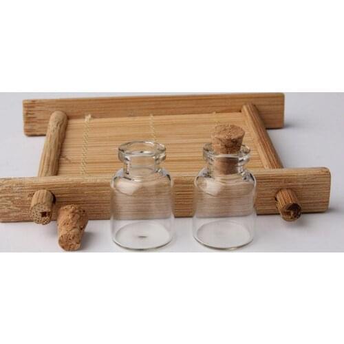 500pcs/lot 1.5ml Small Glass Bottle with Cork, 1.5CC Clear sample Glass Vials, Mini Glass Bottle wholesale