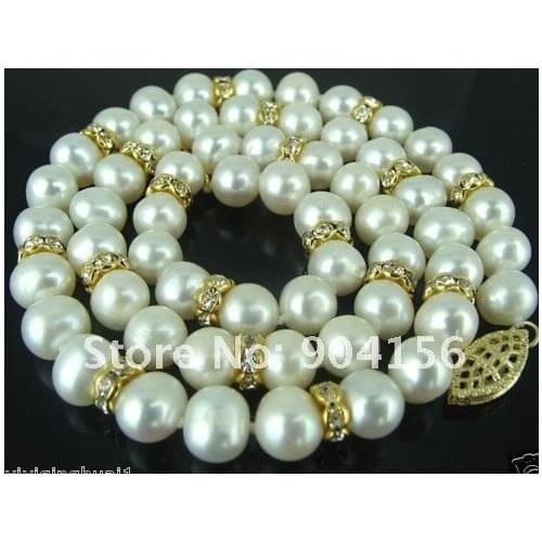 8-9mm AAA Akoya White Pearl Necklace Free Shipping