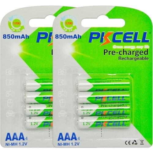 2Pack PKCELL 3A 1.2V AAA NIMH LSD Rechargeable Battery in 850mah aaa Capacity Batteries For Remote Control Toys