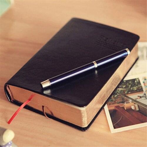Retro PU Leather Notebook Thick Paper Bible Diary Book Notepad Journals Agenda Planner School Office Stationery Supplies