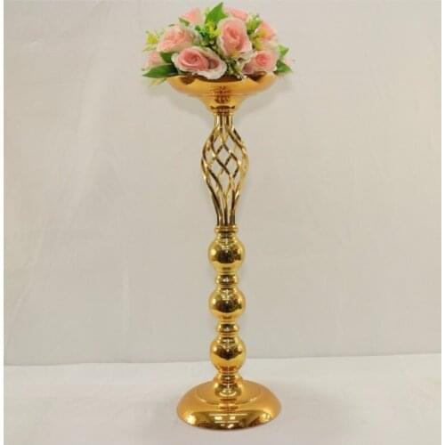 Wedding Table Centerpiece 61cm( 24") Gold Table Stand Wedding flower vase Wedding decoration 10pcs/lot
