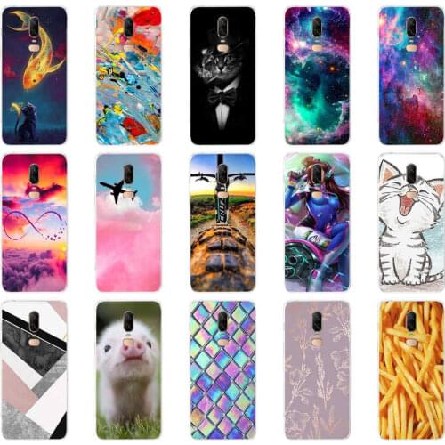 Silicon Case For oneplus 6 6T Case Soft TPU Painting Back Phone Cover For oneplus 6 Fundas Full Protective Coque Bumper cat