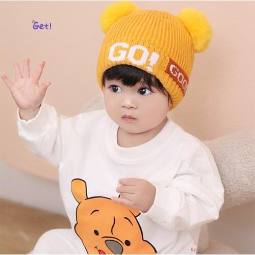 Childrens Winter Cap Infant Newborn Kids Baby Wool Knitted Hat For Cute Boys Girls 4-8 Years Ball Pompon Warm Soft No Fading