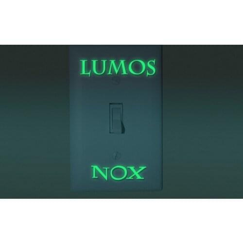 Home Decor Grow In Dark Luminous LUMOS & NOX Stickers Wall Sticker For Kids Rooms Wall Decals 1PCS