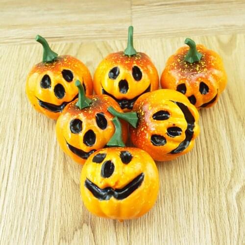 6pcs Artificial Pumpkin Foam Simulated Cute Mini Pumpkin Festival Halloween Party Garden Table Decor Ornament Craft Photo Prop