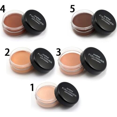 5 Colors Face Makeup Concealer Cream Pro Hide Blemish Stick Foundation Base Palette Dark Eye Circle Cover Invisible Pores
