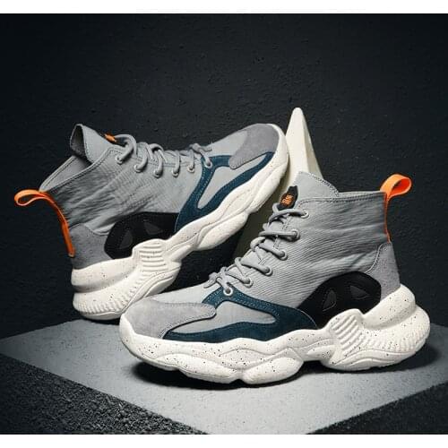 Street Running Shoes Men High Top Sneakers Chunky Dad Shoes Jogging Trainers Men Breathable Sports Zapatillas Hombre Deportiva