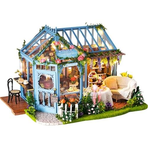 DIY Dollhouse Wooden doll Houses Miniature Doll House Furniture Kit Casa Music Led Toys for Children Birthday Gift A68D