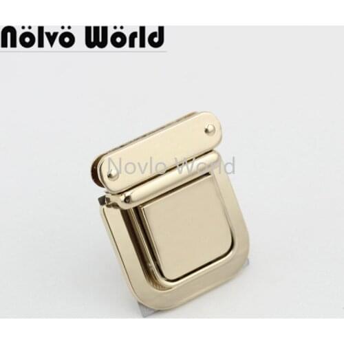 Nolvo World 2-10 pieces 54*43mm Light gold Silver Press lock Handle Bags Craft Making Purse Closure