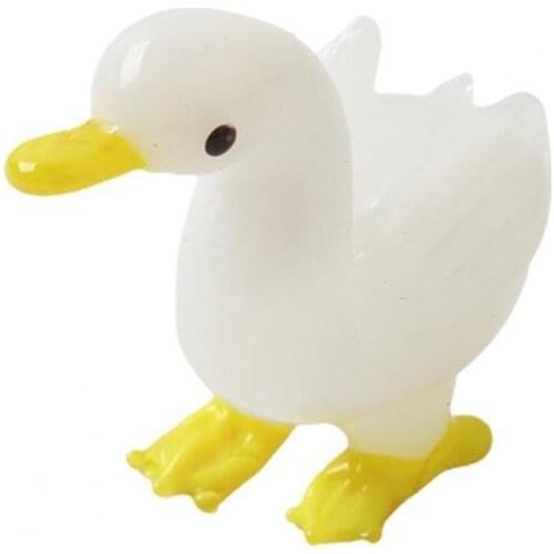 Goose Model High Simulation Desktop Decoration Glass Artificial Mini Swan Ornaments Miniature Craft Decoration DIY Accessories