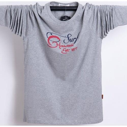 Autumn New Tide Mens Extra Large Size Loose Elastic T-shirt Plus Fertilizer to Increase Mens T-shirt