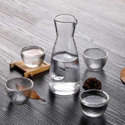 Japanese Style Wine Glasses Lead-free Crystal Sake Pot Cup Set Flagon Liquor Cup Creative Drinkware Gifts Bar Kitchen Accessorie