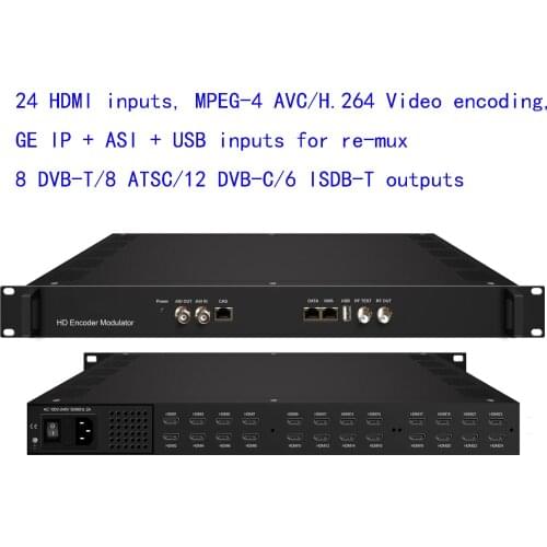 NDS3536S 24 HDMI to ISDB-T/ATSC/DVB-C/DVB-T encoder modulator Digital TV Headend RF Modulator