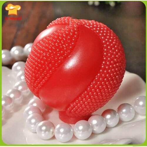 2020 New Festival Valentines Day Wedding Candle Silicone Mold 3D Cake Pearl Ball Soap Moulds