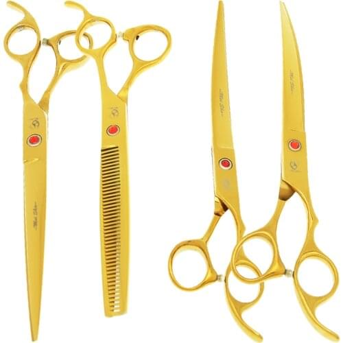 8.0" Professional Pets Scissors for Dog Grooming Big Dogs Cutting Shears 7.5" Animals Thinning Scissor Cats Trimmer Tools B0049A