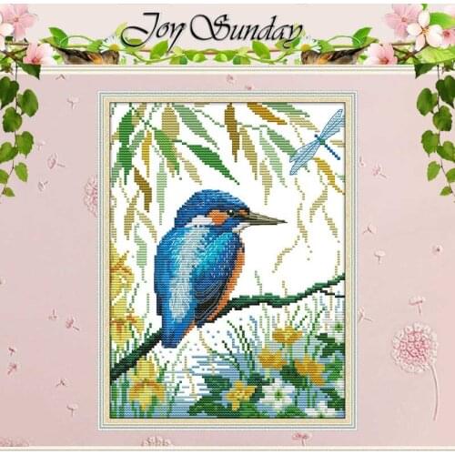 The bird settled on the branch patterns counted 11CT 14CT Cross Stitch Set DIY Cross-stitch Kit Embroidery Needlework Home Decor
