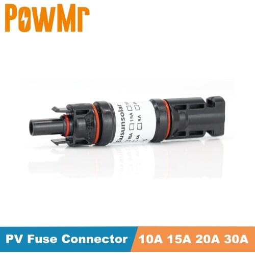 10A 15A 20A 30A 1000V PV Fuse Connector Male to Female Solar Panel Connector with DC Fuse inside Waterproof Holder Protection