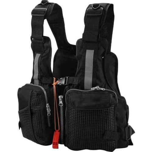 Swimming Life Jacket Canoe Kayak Boating Fishing Adults Mesh Accessories Adjustable Vest Drifting Zipper Multi Pocket Rafting