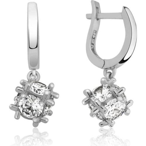 Tevuli 925 Sterling Silver Cubic Zirconia Cube Earrings