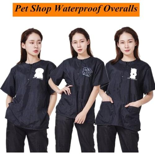 Pet Shop Waterproof And Breathable Work Clothes Beauticians 3 Pattern Tops Men And Women S/M/L/XL/3XL G0202