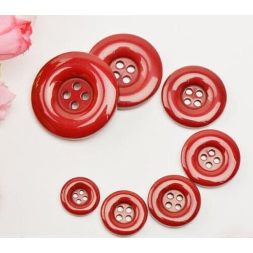 20pcs red/white/black Resin Top coat buckle windbreaker round edge button white suit button