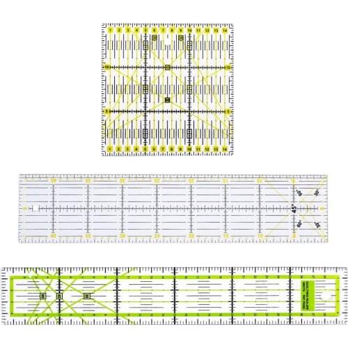3 pieces transparent universal patchwork ruler Rotary cutter ruler Perfect for