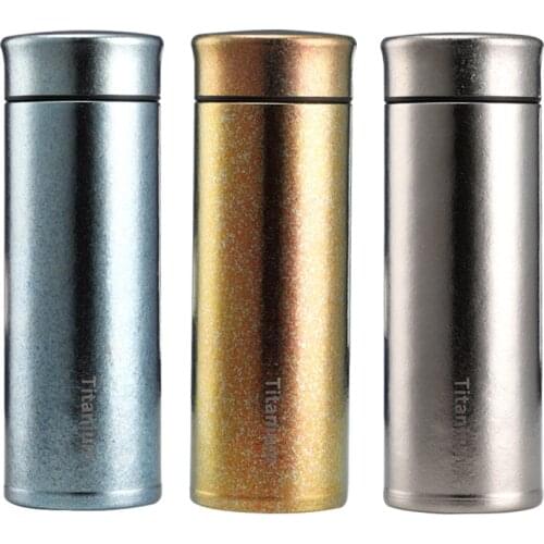 380ML Pure Titanium Ice Flower Color Vacuum Insulation Cup Portable Thermal Flask Cups Lightweight 188g