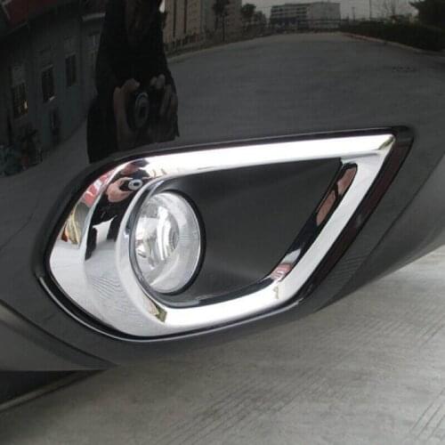 ABS Chrome For Subaru Forester 2014 2015 2016 2017 Car front fog lampshade cover frame Cover Trim accessories car styling 2pcs