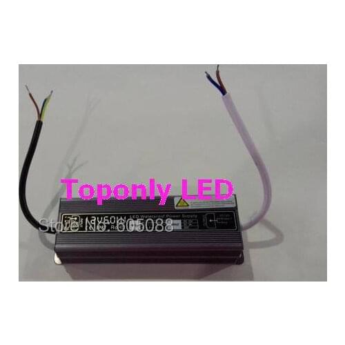 Ac110v/220v to dc12v/24v 60w led driver IP67 waterproof led transformer led power supply for strip/bar/module lighting,30pcs/lot