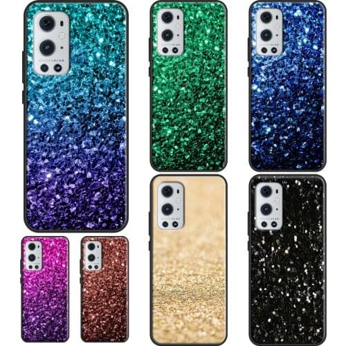 Aqua Blue Rainbow GLITTER SPARKLES For OPPO Realme 6 7 8 Pro Q3 GT Neo C3 C11 C21 Case For OnePlus 9 Pro 7 8 Pro 8T 9R Nord