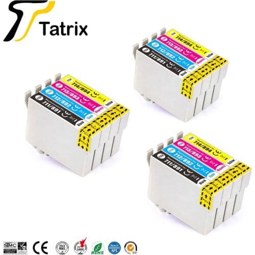 Tatrix T0711 T0712 T0713 T0714 / T0891- 4 Color Compatible Printer Ink Cartridge for Epson Stylus DX6050 SX210 Office BX310FN