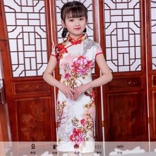 Toddler Baby Girls Kids Flowers Cheongsam Floral Party Princess Dresses vestido infantil sukienki meisjes kleding bebek giyim