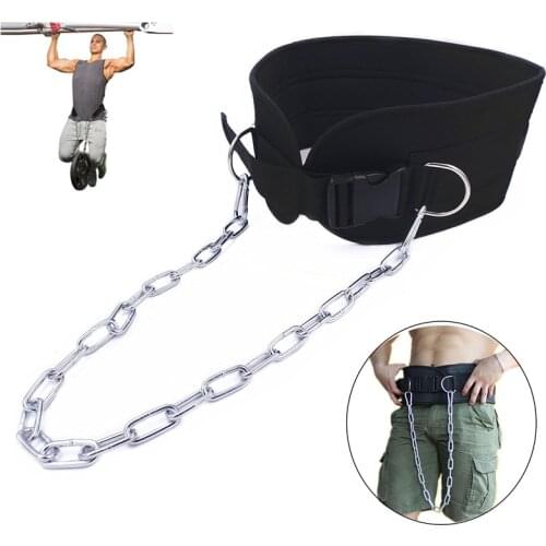 Dip Belt Adjustable Lifting Belt with Chain for Pull-up Fitness Waist Strength Training Parallel Bar Arm Flexion Extension
