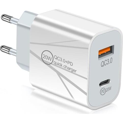 EU US UK Charger PD 3.0 Quick Charge 20W For iPhone 12 Type C Fast Charge QC3.0 18W For Xiaomi USB Charger Mobile Phone Adapter