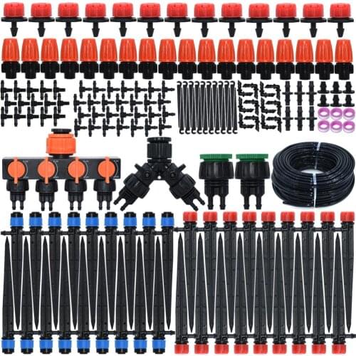 KESLA 5-50M DIY Micro Drip Irrigation System 4/7mm Plant Self Watering 8/4/2 Outlets Splitter Garden Hose Kit Adjustable Dripper