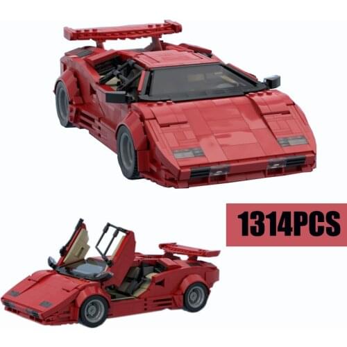 2020 New Countach LP5000 QV Hypercar Super Racing Car Fit Lepinings Technic MOC-57851 Model Building Blocks Toy Birthday Gifts