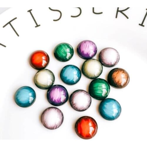ZEROUP Round Resin Cameo Cabochons Mixed Color Fit Flat Back Pendant Earring Setting Supplies for Jewelry Finding 30pcs