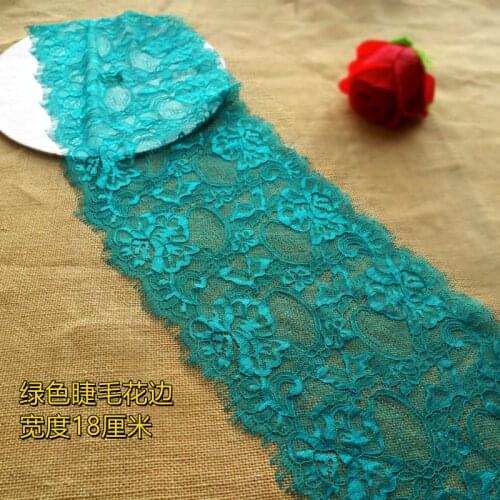 18cm wide green non-stretch eyelashes lace accessories clothing skirt hem sleeve decoration