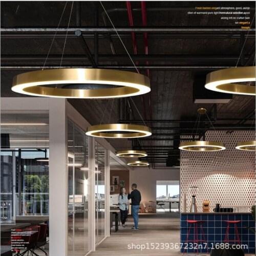 L Office circular chandelier shopping mall clothing store led lamps Internet cafes leisure bar personality creative LED