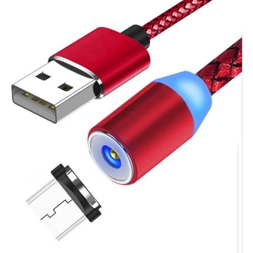 3 in 1 Magnetic Charging Cable with 3 Cord Heads (micro Usb/l/type C) 360 Rotate Braided Cable Charging Cord 2M Standard ONLENY