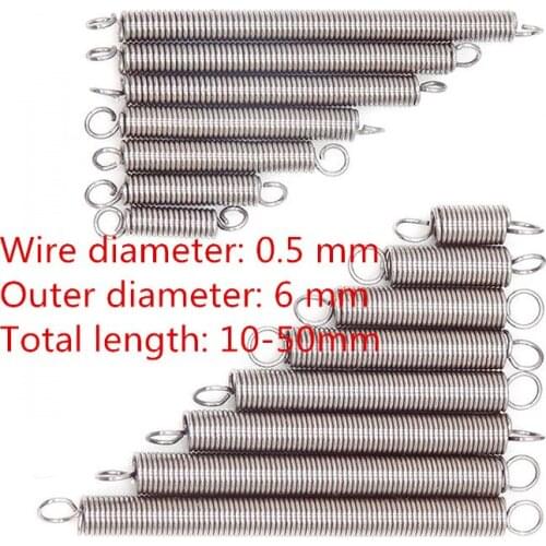 304 small stainless steel tension tension spring hook spring spring 05*6*10-60 rack oven door