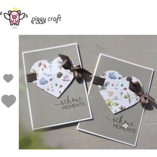 Piggy Craft metal cutting dies cut die mold Heart love ribbon label Scrapbook paper craft knife mould blade punch stencils dies