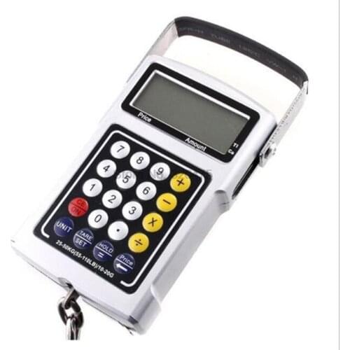50set 7 In 1 Digital Pocket Multi-function Fish Hook 20g 50kg Hanging , LCD Display Scale