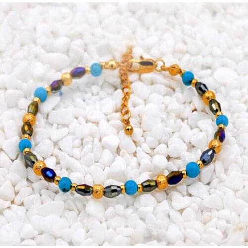 Trendy Charm Gold Copper Bracelets Beaded Bracelet For Women Girl Fashion Jewelry Accessories Wedding Party Birthday Gift