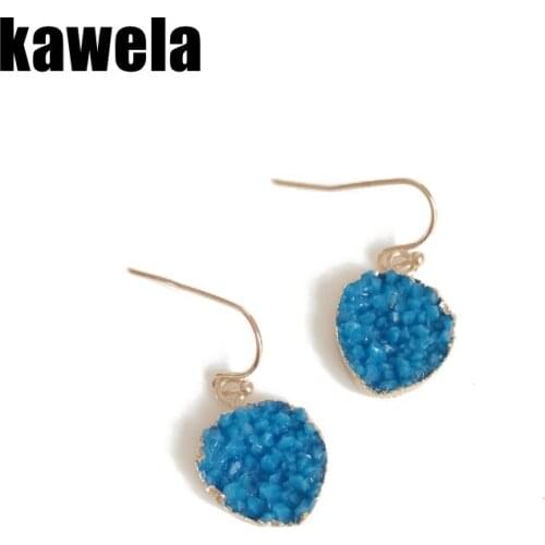 Imitation Ore Heart Fashion Blue Simple Earring