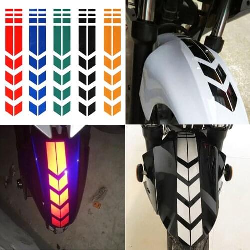 Car Stickers Motorcycle Reflective Stickers Safety Warning Arrow Tape Wheel on Fender Motorbike Decals Tape