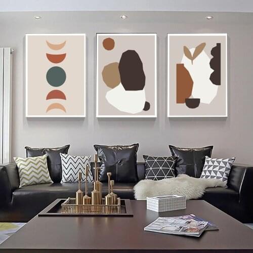 Wall Artwork Abstract Moon Sun Moon Cat Modular Poster Home Decor Hd Print Pictures Canvas Painting for Living Room Decoration